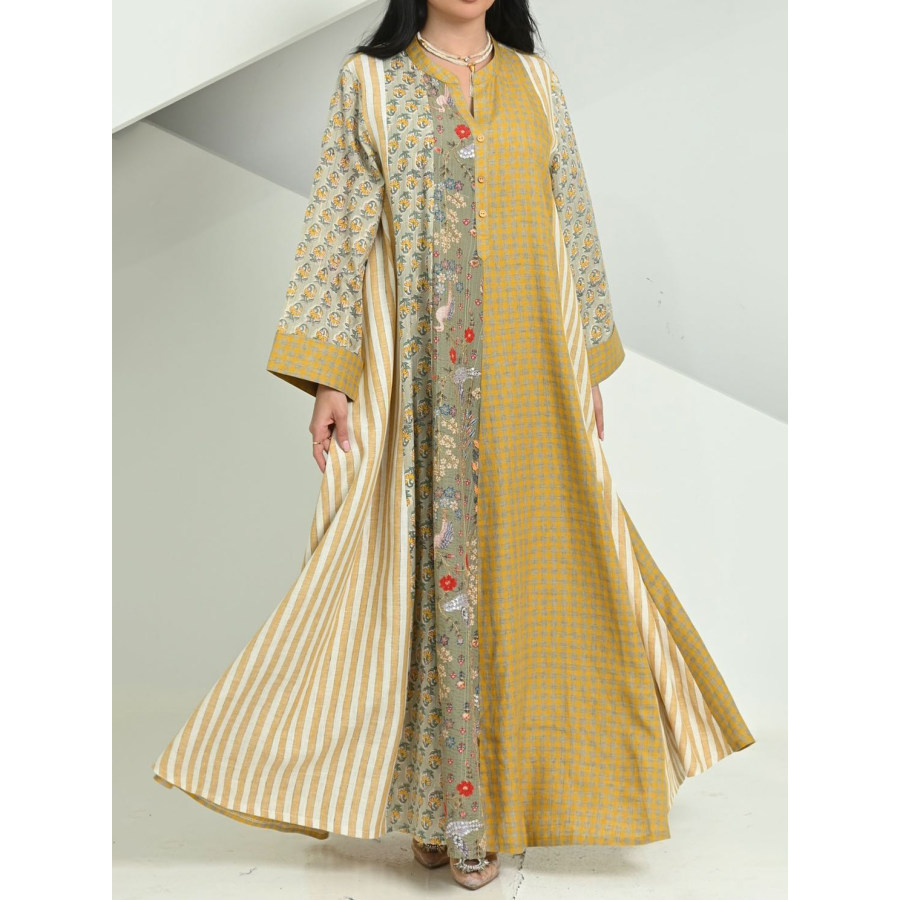 

Robe élégante Imprimée à Rayures Et Carreaux