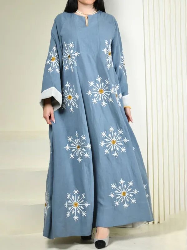 Stylish Premium Floral Print Robe Dress - Machoup.com 