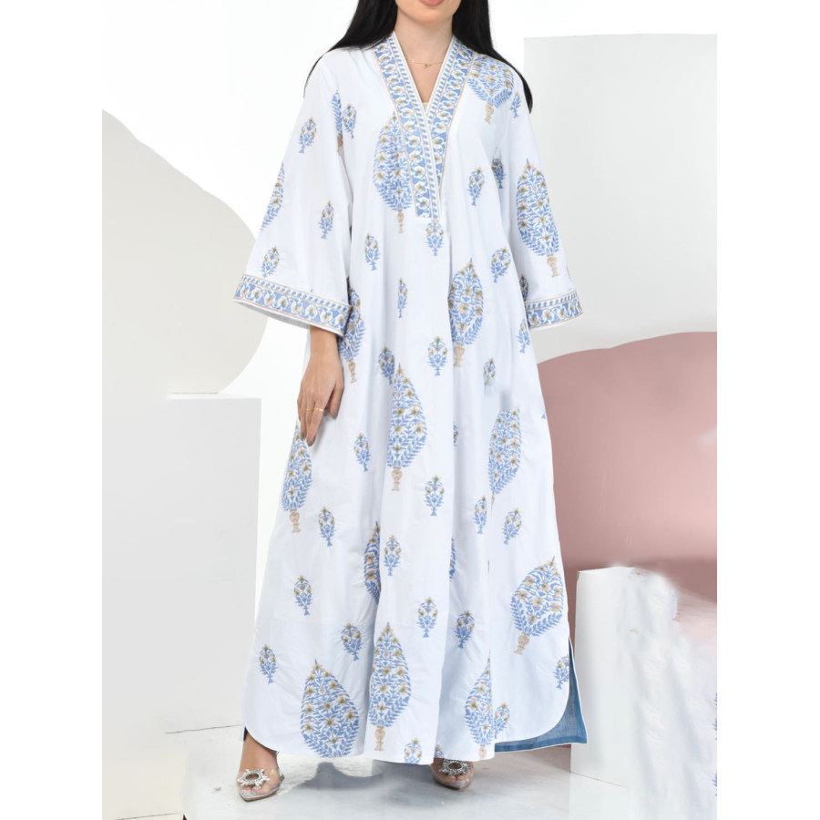 

Women Kaftan Dress Stylish Premium Floral Print Robe Dress