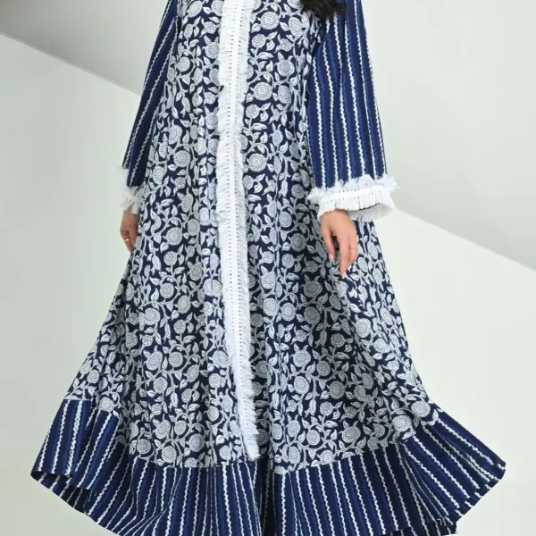Premium Floral Print Robe Dress - Mosaicnew.com 