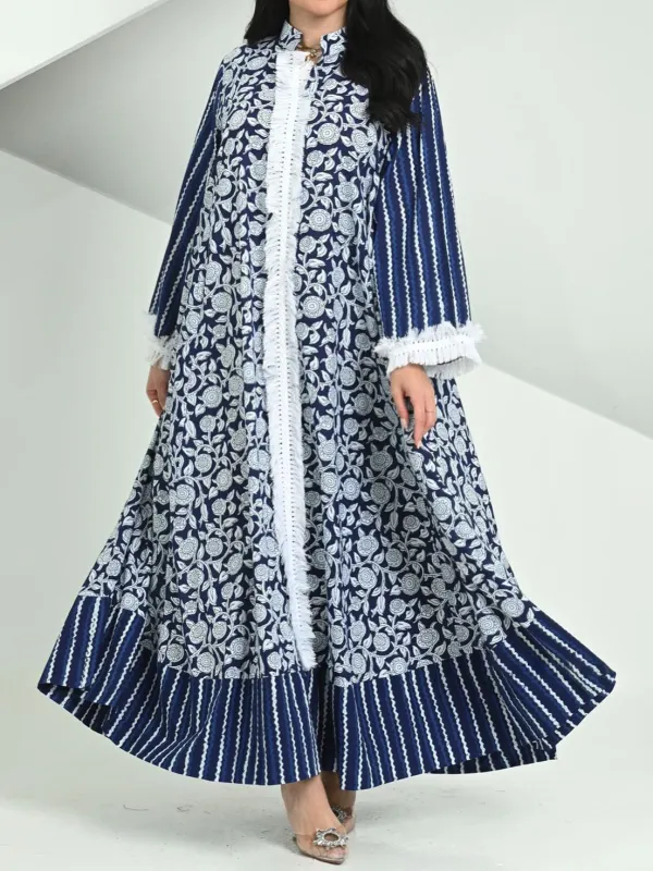 Premium Floral Print Robe Dress - Cominbuy.com 