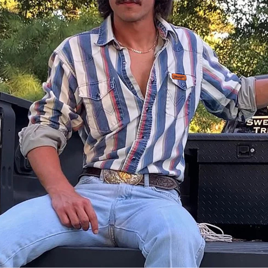 

Chemise Western Verticale Rétro Pour Hommes