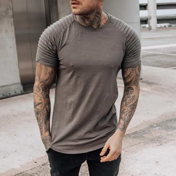 Men's Casual Solid Color T-shirt - Ootdyouth.com 
