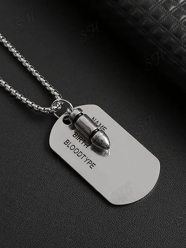 Chain Bullet Army Brand Pendant Long Necklace - Oasisjoy.com 