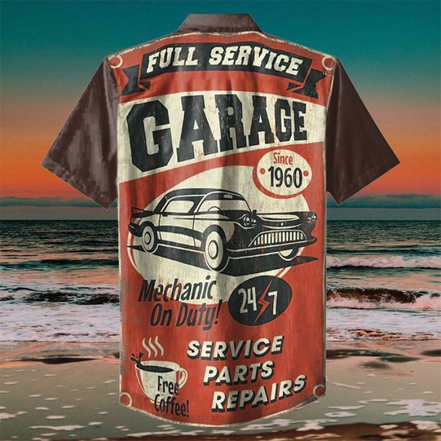 

Car repairing print casual shirt