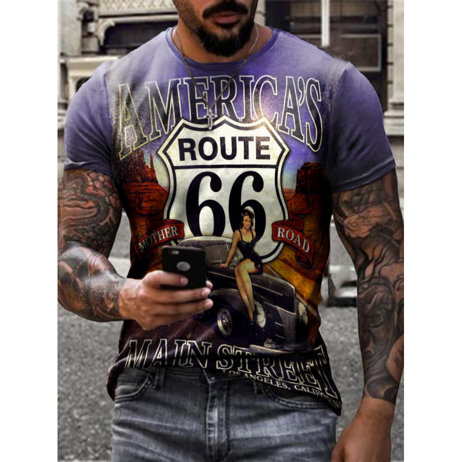 

Retro 66 road print T-shirt