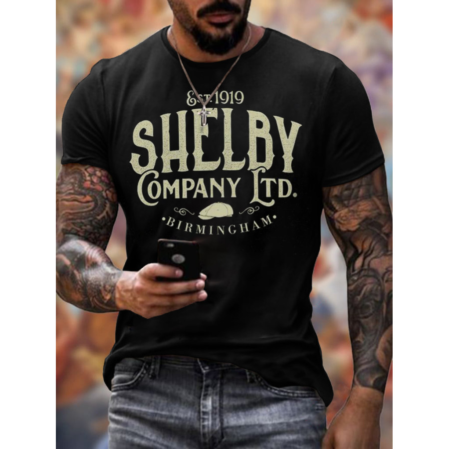 

Mens Retro Shelby Company Peaky Blinders Printed T-shirt