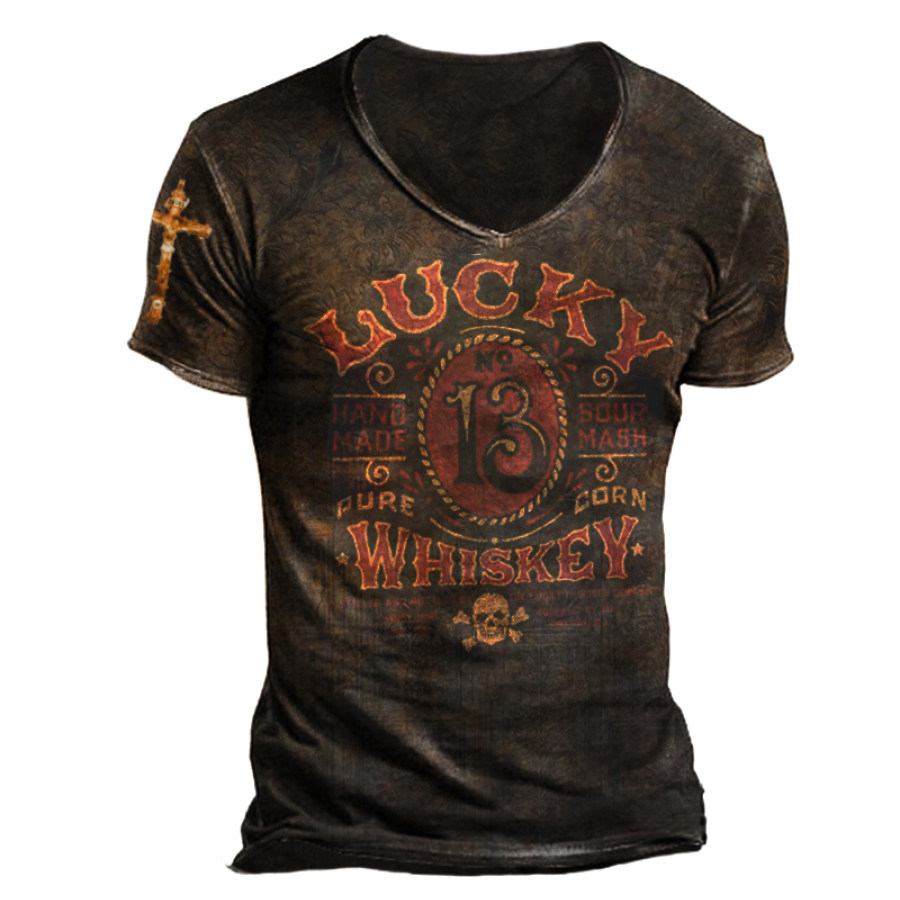 

Mens retro lucky 13 printed T-shirt