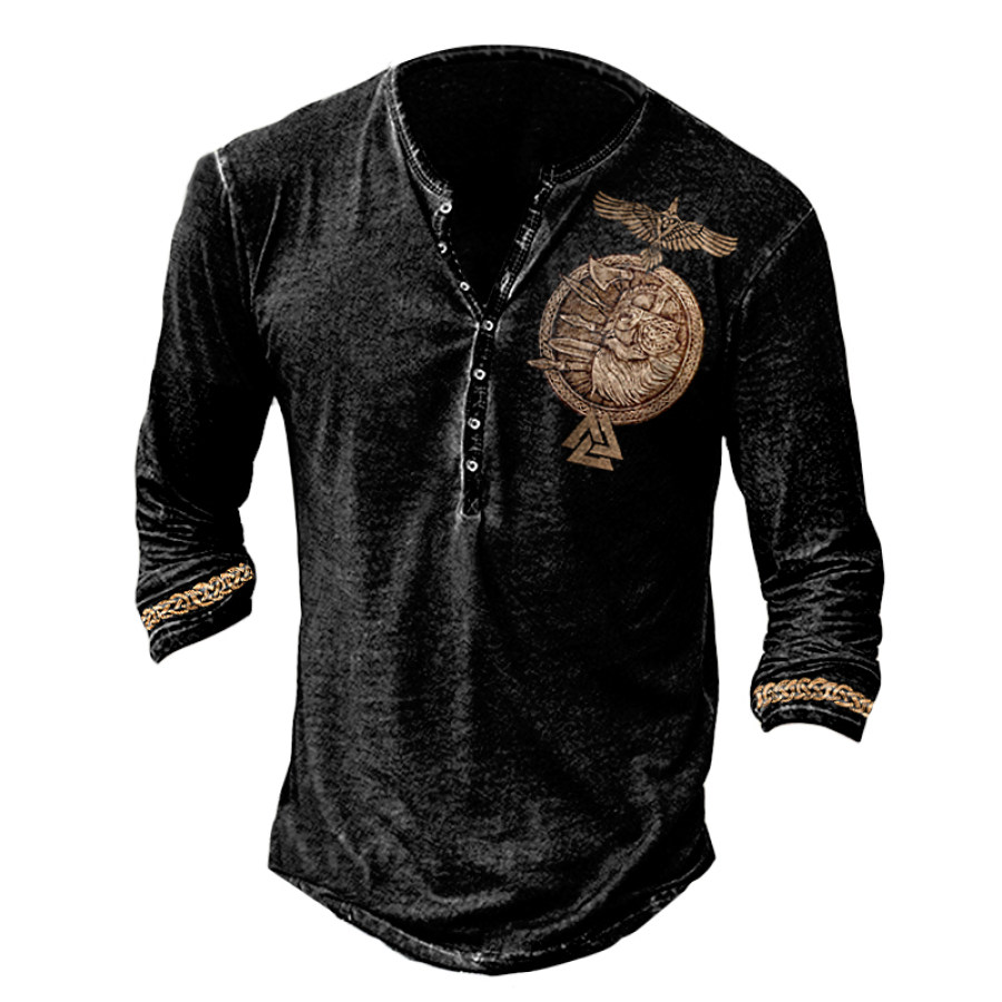 

Mens outdoor tactical Viking warrior print T-shirt