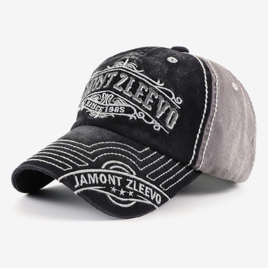 

Men's outdoor leisure washed embroidered cap