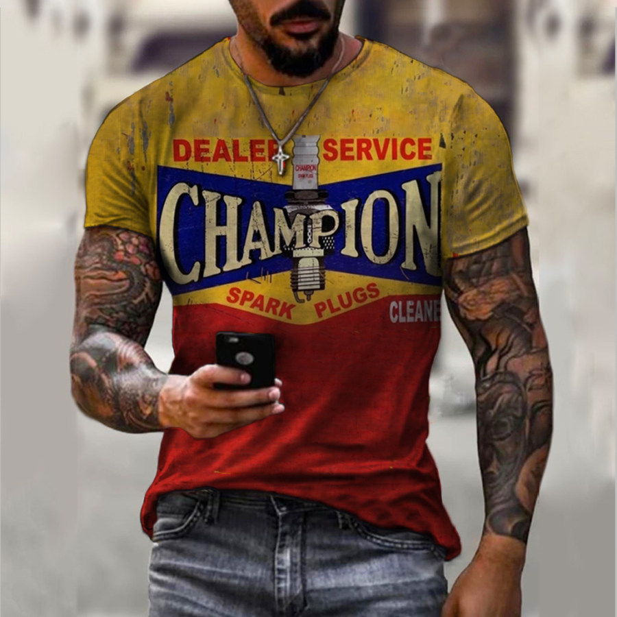 

Retro Spark Plug Poster Print Short-Sleeved T-shirt
