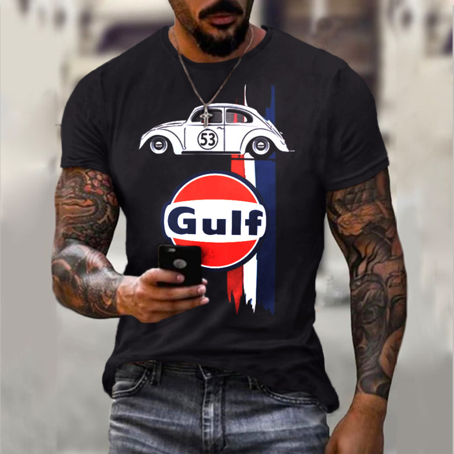 

Engine Oil Logo Print Vintage T-shirt