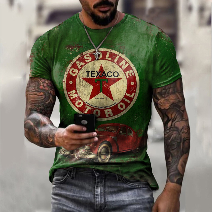 

Retro Engine Oil Casual T-shirt