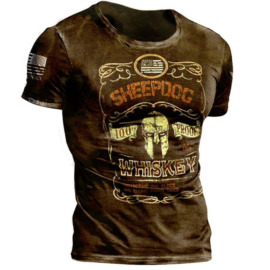 

Mens outdoor fashion retro patriotic T-shirt