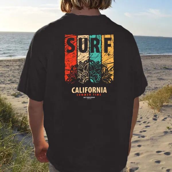 Men Fashion Surf California Print T-shirt - Mosaicnew.com 