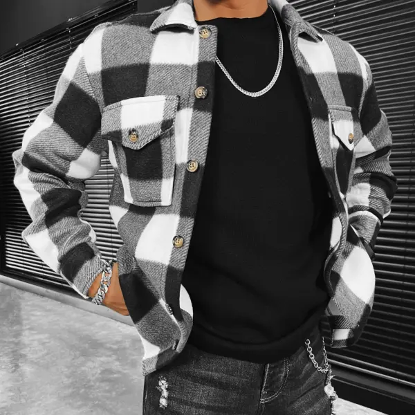 Checkerboard Checker Texture Printed Shirt/Jacket - Senttea.chimpone.com 