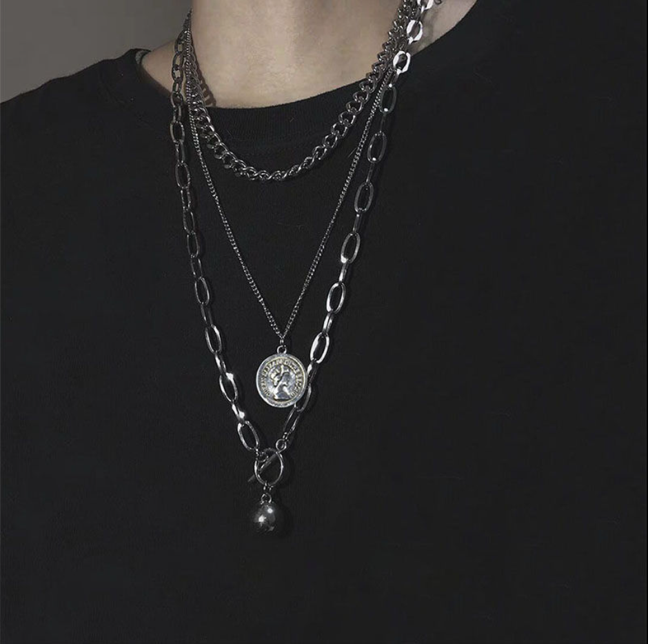 Men's & Women's Hip Hop Titanium Steel Clavicle Necklace Letter Chain