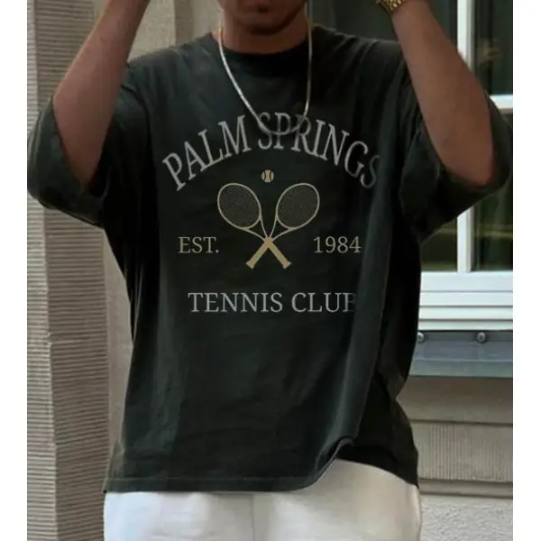 Men's Oversized Tennis Casual Sports T-Shirt - Paleonice.com 