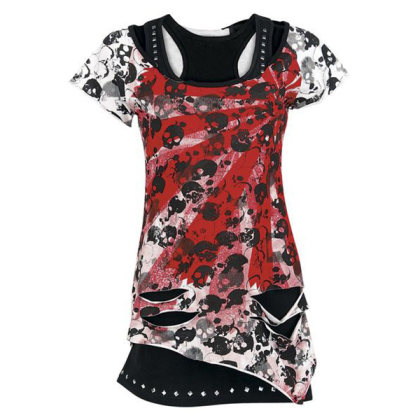 Womens casual skull print T-shirt