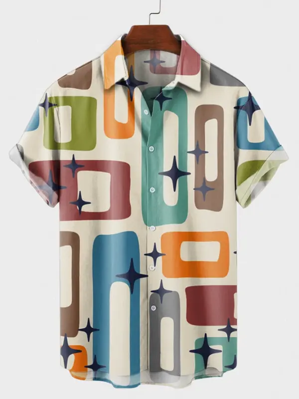 Geometric Shirt Collar Shirts & Tops - Plazabery.chimpone.com 