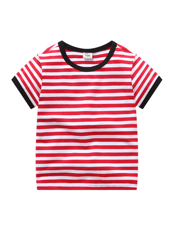 【18M-11Y】Boys Striped Short Sleeve T-shirt