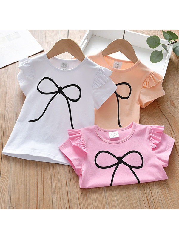 【12M-7Y】Girls Short Sleeve Cartoon Print T-shirt