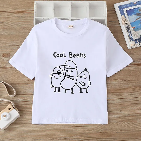 【3Y-13Y】Girls Round Neck Short Sleeve Cartoon Print T-shirt - Popopiestyle.com 