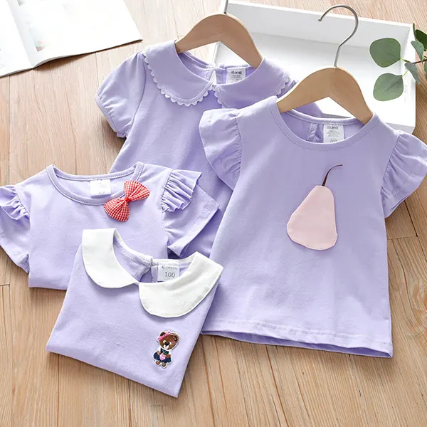 【12M-7Y】Girls Cotton Short-sleeved T-shirt - Popopiestyle.com 