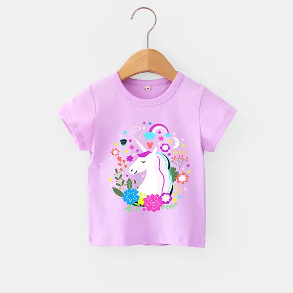【12M-7Y】Girls Cute Cartoon Unicorn Print T-shirt - Popopiearab.com 