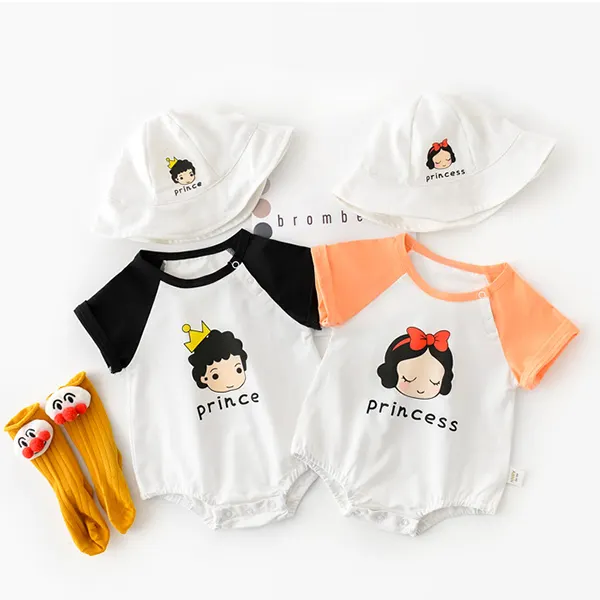 【3M-24M】Baby Cartoon Print Triangle Romper With Hat - Popopiestyle.com 