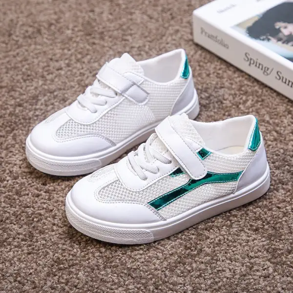 Girls Breathable Contrast Color Stitching Casual Shoes - Popopiestyle.com 