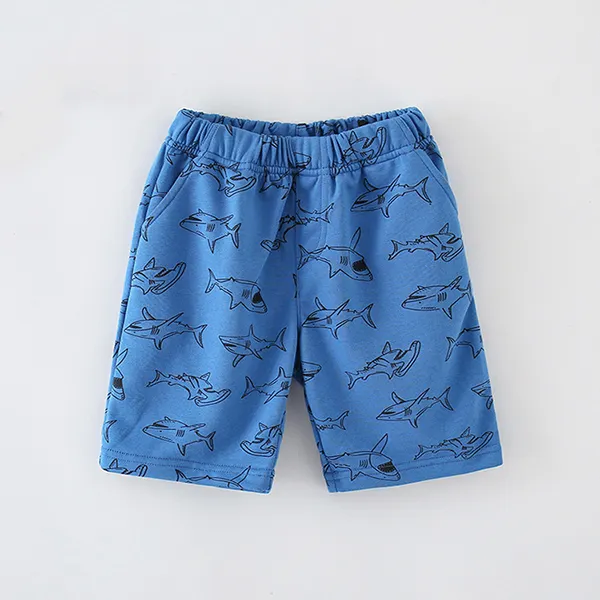 【18M-9Y】Boys Shark Print Track Shorts - Popopiestyle.com 