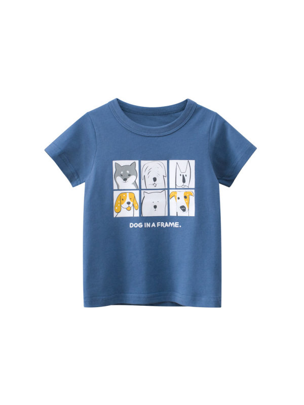 【18M-9Y】Boys Animal Print Short Sleeve T-shirt