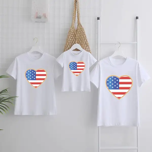 Round Neck Short-Sleeved T-Shirt Festival Family Matching Outfits - Popopiestyle.com 