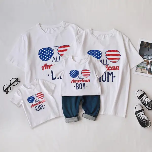 Round Neck Short-Sleeved T-Shirt Festival Family Matching Outfits - Popopiestyle.com 