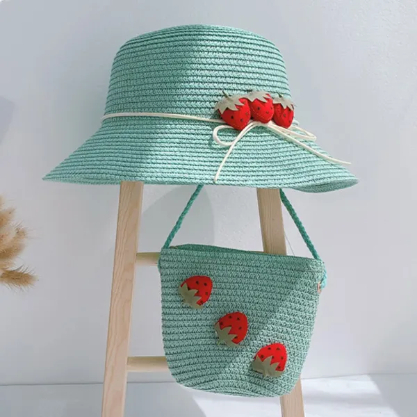 Sweet Strawberry Hat and Bag Set - Popopiearab.com 