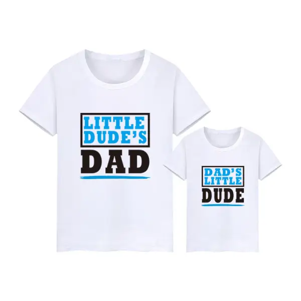 Casual Letter Print Round Neck Short Sleeve Dad and Son Matching T-shirt - Popopiestyle.com 