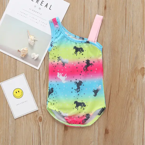 【12M-7Y】Girls Cartoon Print One-piece Swimsuit - Popopiestyle.com 