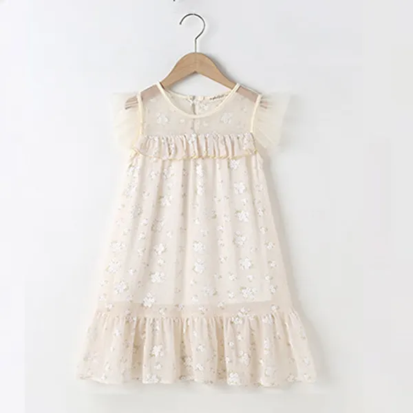 【2Y-11Y】Girls Floral Chiffon Dress - Popopiestyle.com 