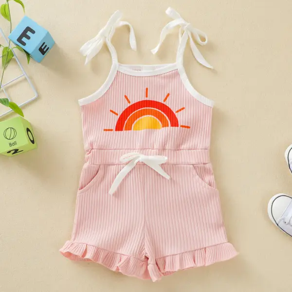 【12M-5Y】Cute Rainbow Print Sling Jumpsuit - Popopiestyle.com 