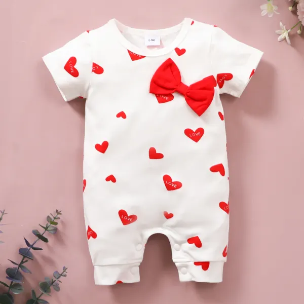 【0M-18M】Cute Red Cartoon Butterfly Print Romper - Popopiestyle.com 