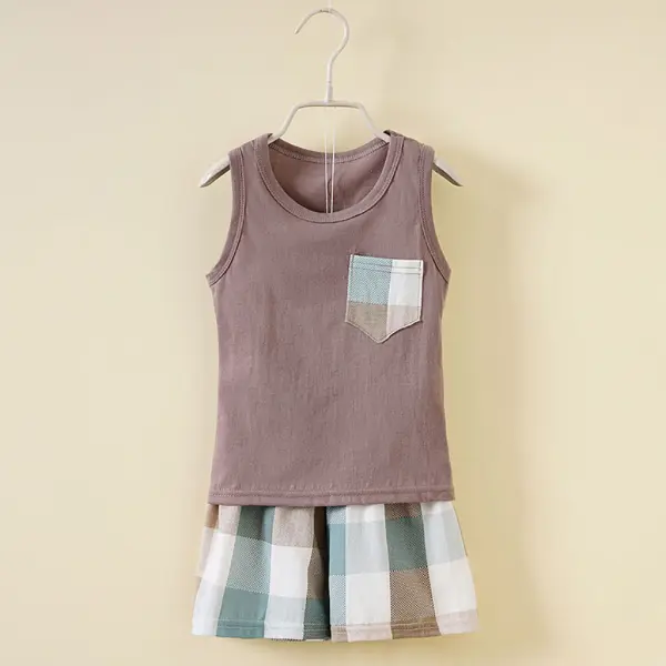 【18M-9Y】Boys Summer Cartoon Cotton Vest Shorts Two-piece Casual Basic Style - Popopiestyle.com 