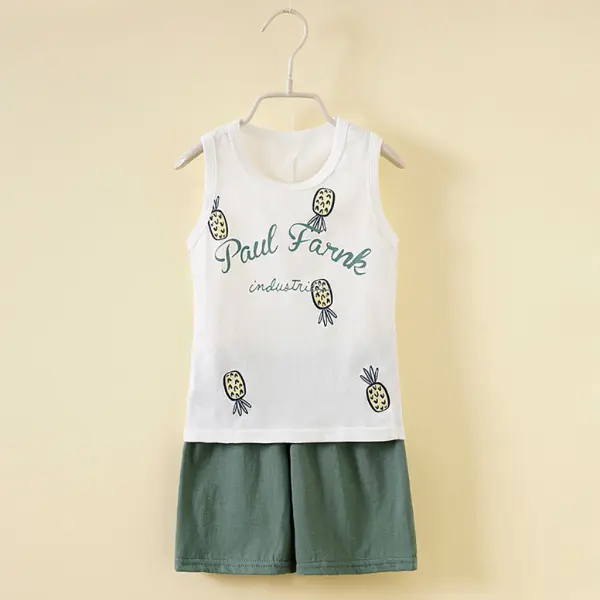 【18M-9Y】Boy Casual Round Neck Vest Shorts Cartoon Suit - Popopiestyle.com 