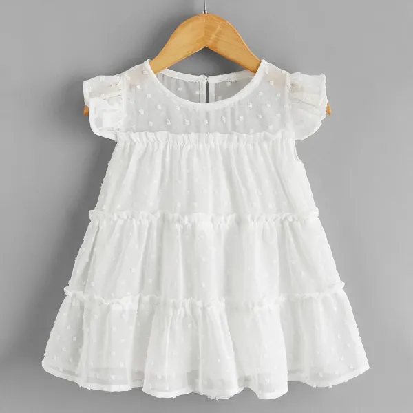 【6M-2.5Y】Baby Girl Sweet White Chiffon Dress - Popopiestyle.com 