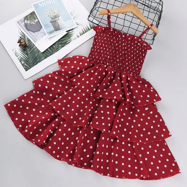 【2Y-11Y】Girls Polka Dot Dress - Popopiestyle.com 