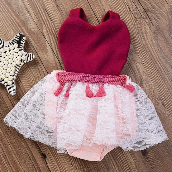 【6M-3Y】Cute Red Heart-shaped Romper - Popopiestyle.com 