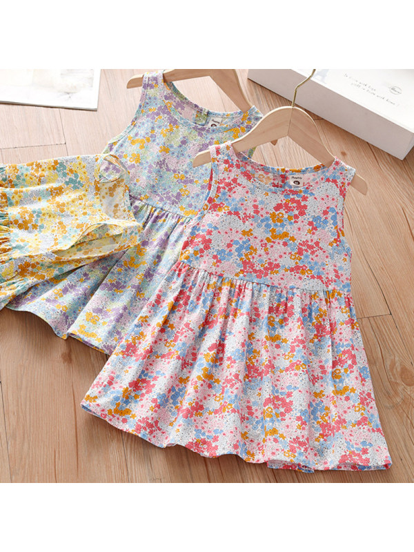 【18M-7Y】Girl Sweet Floral Sleeveless Dress
