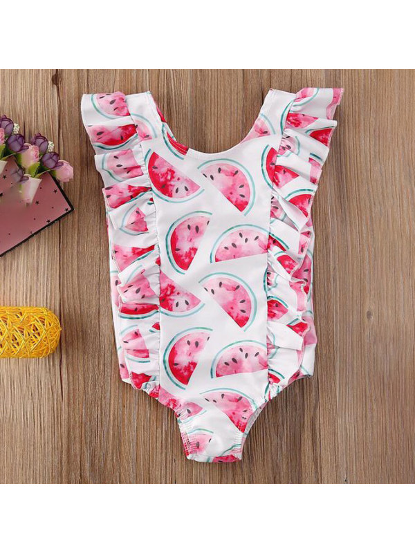 【12M-5Y】Cute Pink Fruit Print Swimsuit