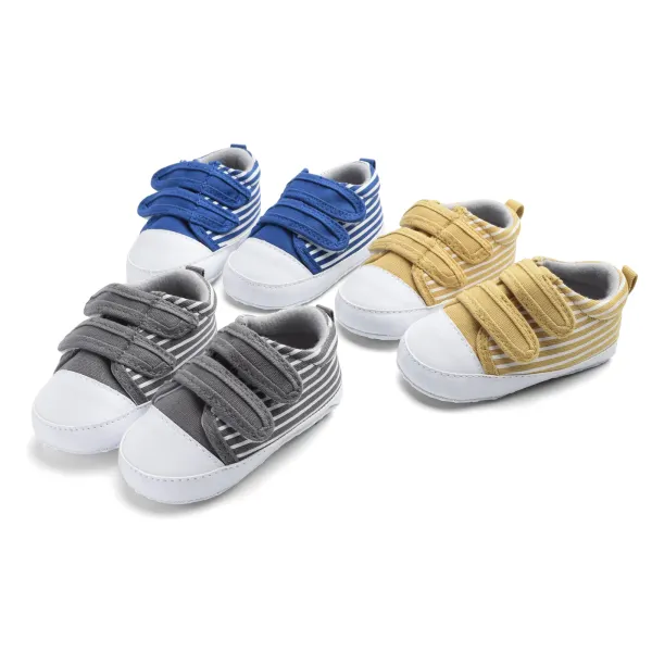 Boys' Multicolor Stripes Baby Canvas Shoes Baby Shoes - Popopiestyle.com 