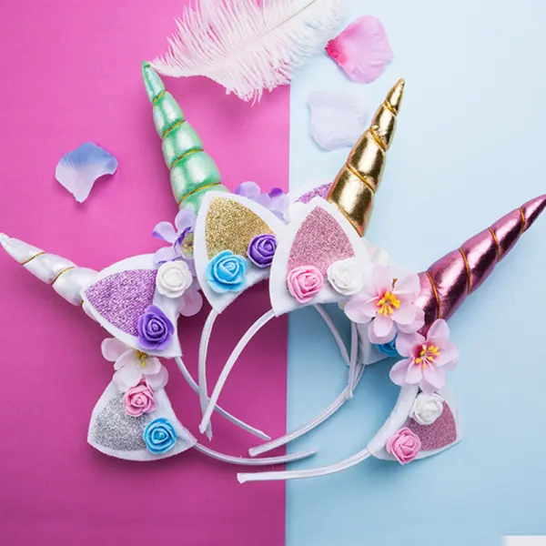 Children's Unicorn Flower Headband - Popopiestyle.com 